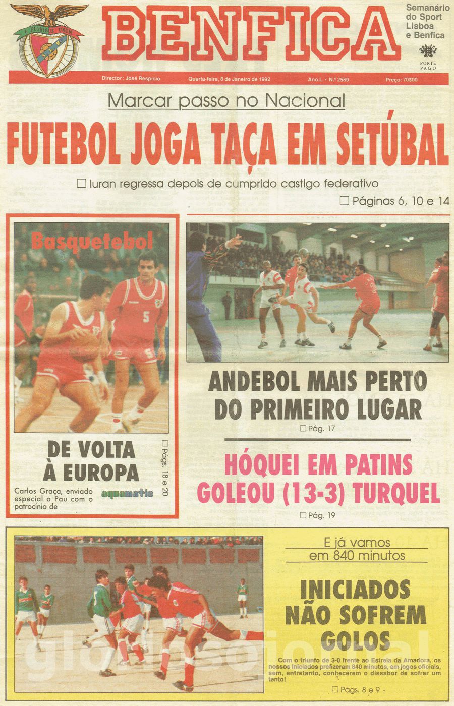 jornal o benfica 2569 1992-01-08